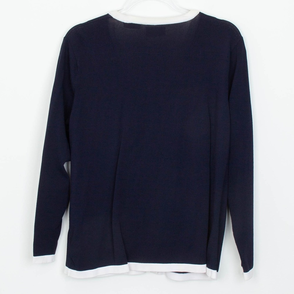 EP Pro Womens‎ Long Sleeve Knit Cardigan Sweater Navy Blue Size XL Golf Preppy - Picture 7 of 8
